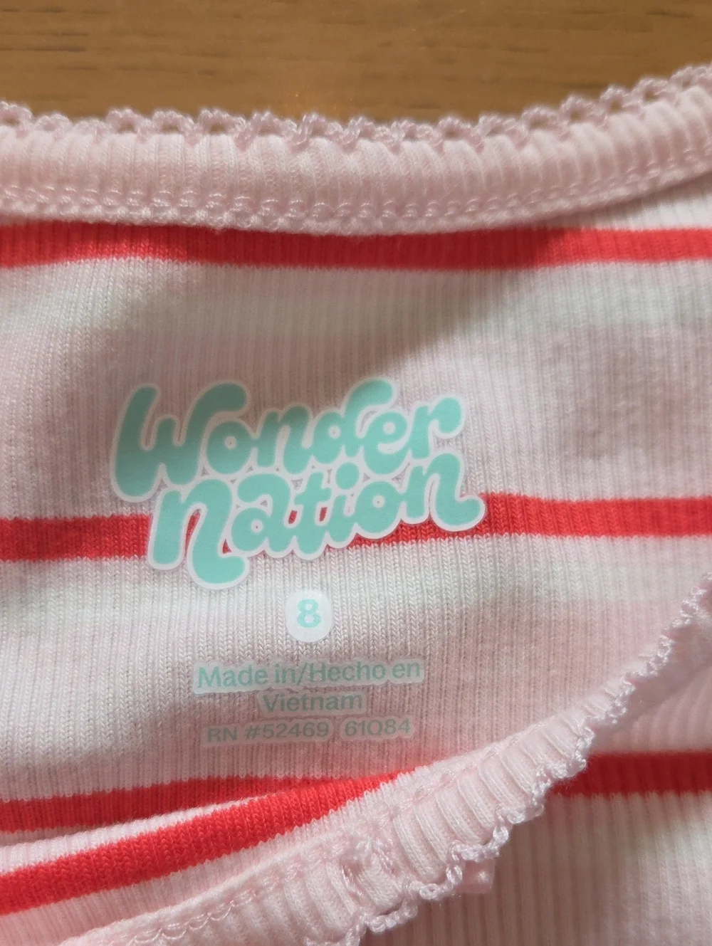 NWOT, Girls White & Red Striped Top with Blue Apple Print Skirt Set